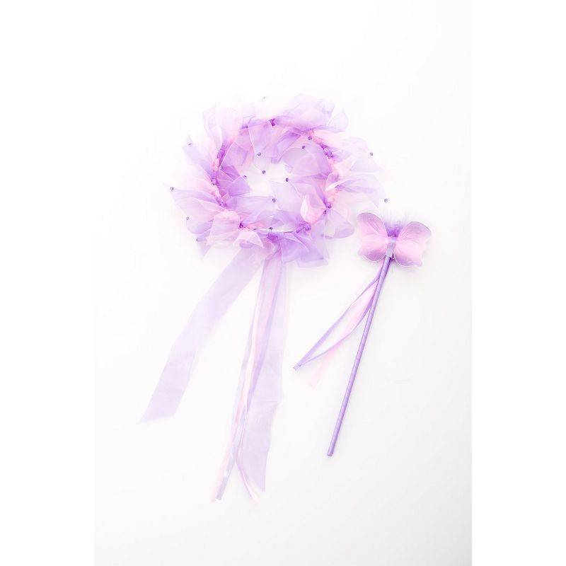 Little Adventures Girls' Fairy Halo & Wand - Light Pink/Lilac