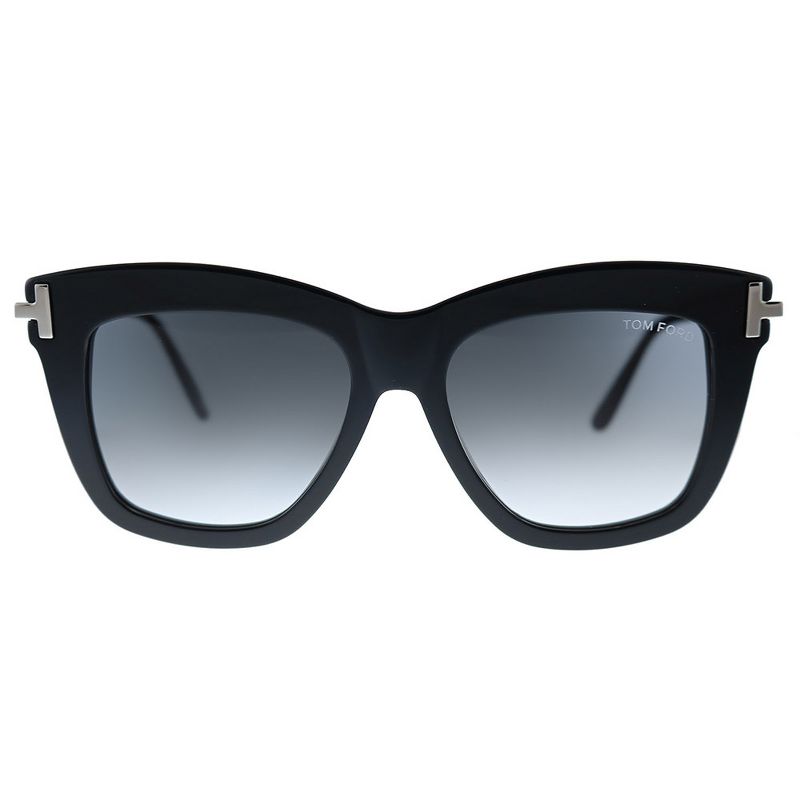 Tom Ford Dasha TF 822 01B Womens Square Sunglasses Shiny Black 52mm