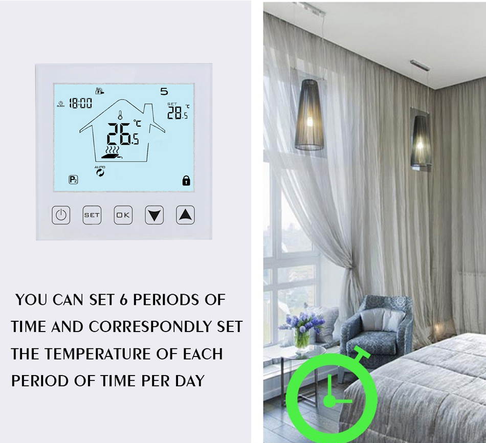 CUSAM Tuya WiFi Thermostat Smart Temperature Control System for 16A Electric Floor Heating Voice Command Works with Alexa Google Home