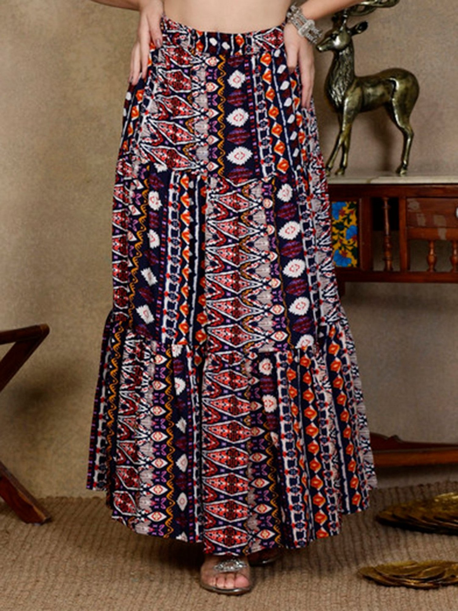 NEUDIS Multicolor Printed Maxi Skirt