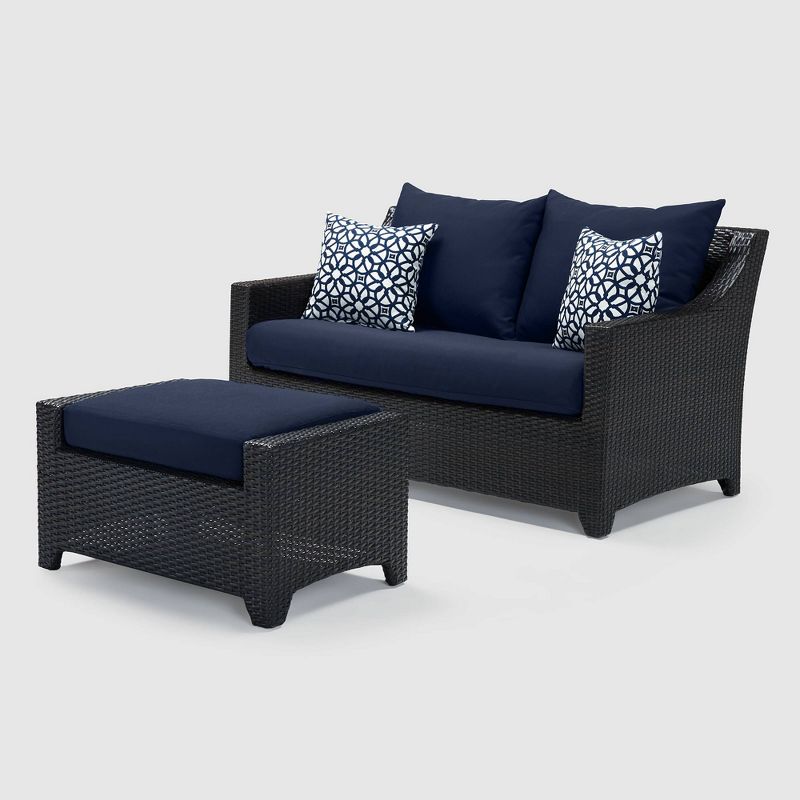 Deco 5pc Loveseat and Club Fire Seating Set Navy Blue - RST Brands