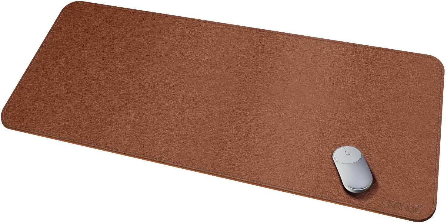 Leather Desk Pad Protector Super Large 51.18"x23.62" Desk Blotter Pad - Waterproof Writing Desk Accessories - Extended Non-Slip Rectangular, Laptop Keyboard Mouse Pad