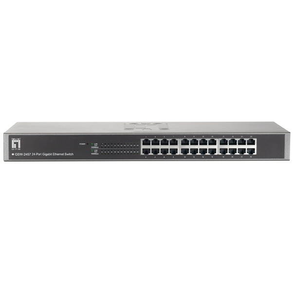24 Port 10/100/1000 Gigabit Ethernet Switch, Matte Grey