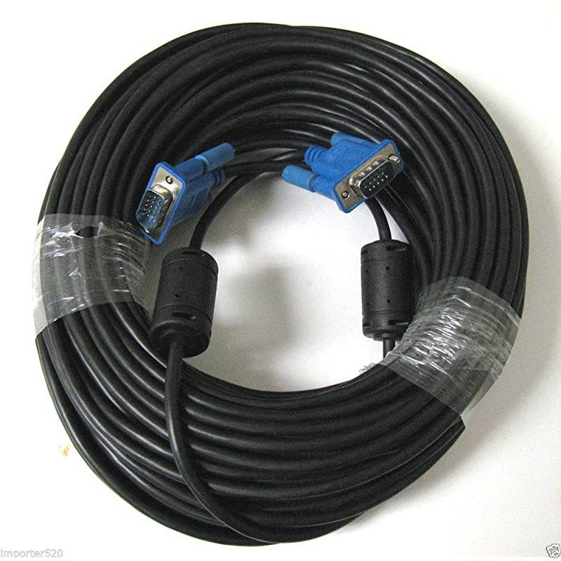 HD15 15Pin VGA Male to Male VGA 50FT 15M Cable for TV Computer Monitor Blue for TV Computer Monitor Extension 50feet Cable