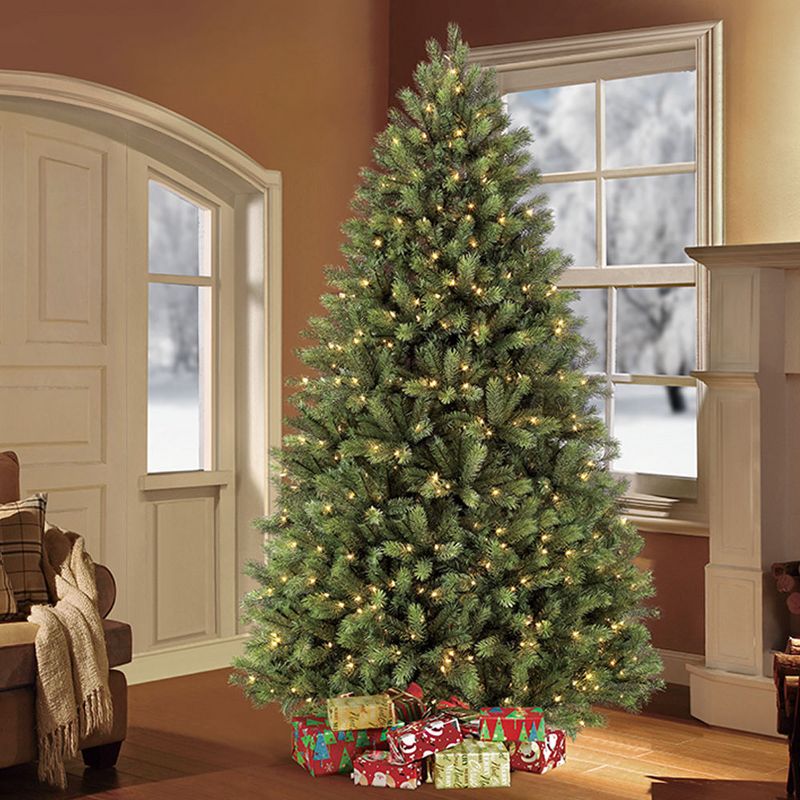 7.5ft Pre-lit Artificial Christmas Tree Full Ontario Pine - Puleo