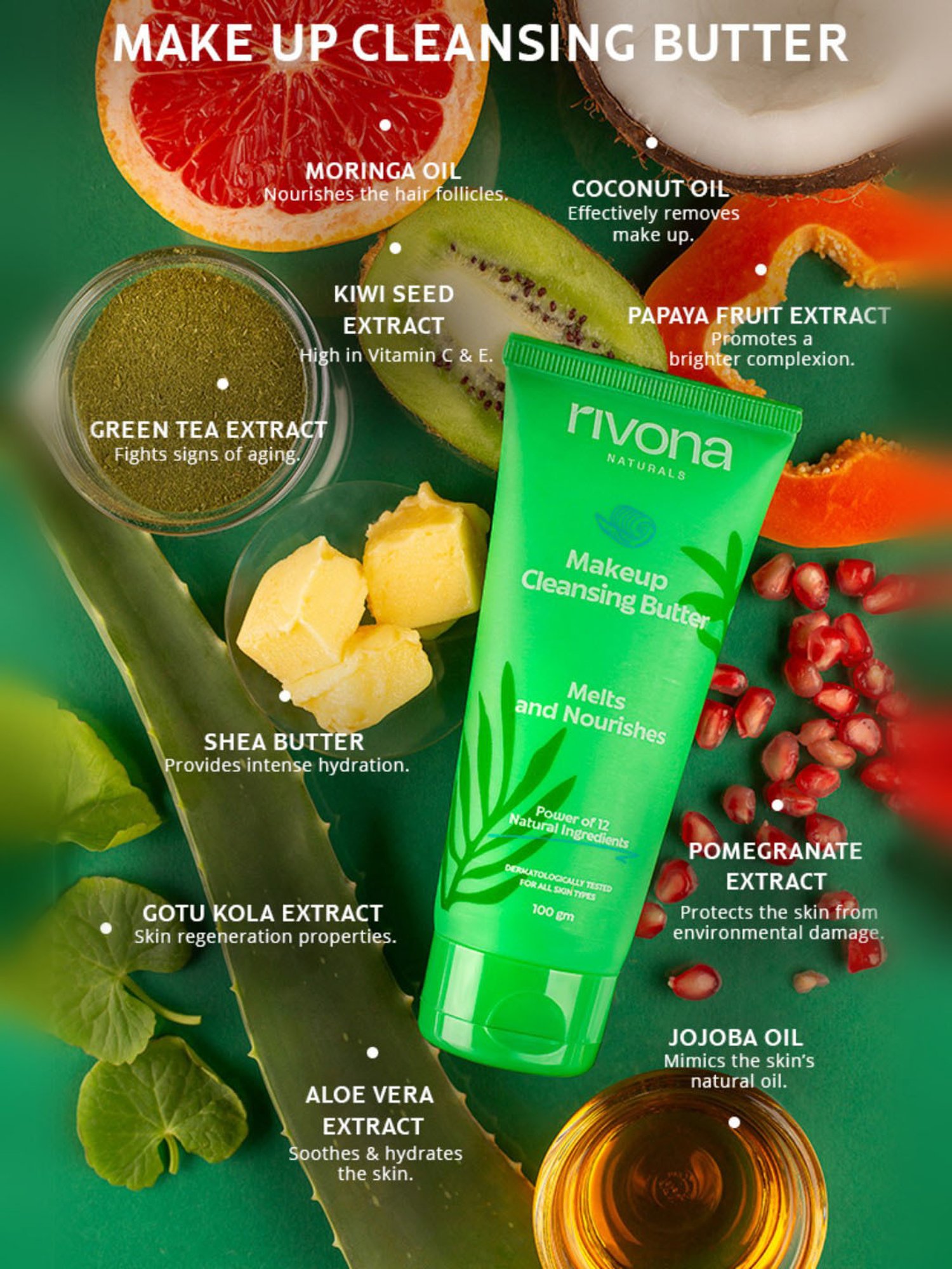 Rivona Naturals Makeup Cleansing Butter - 100 gm