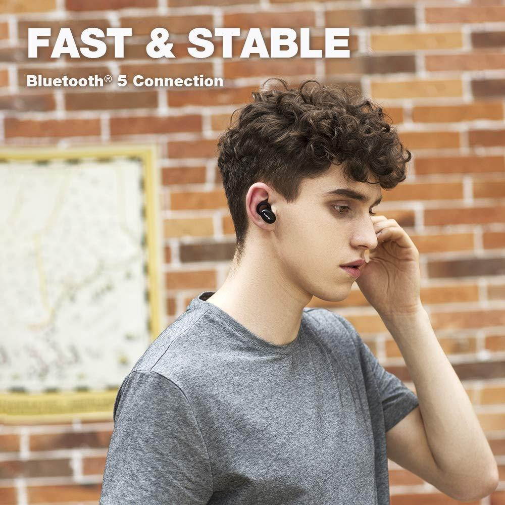 1MORE Stylish True Wireless Earbuds, Bluetooth 5.0, 24-Hour Playtime, Stereo In-Ear Headphones with Charging Case, Built-in Microphone, Alternate Pairing Mode Black
