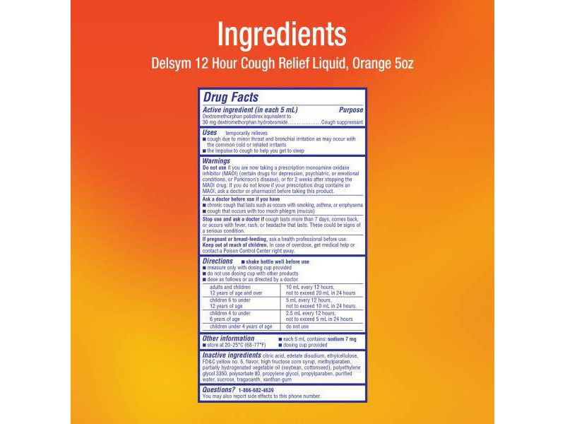 Delsym Adult Cough Relief Liquid - Orange - 5oz
