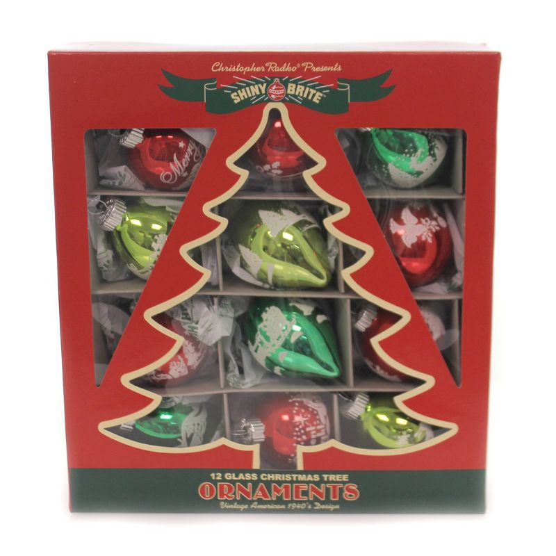 Shiny Brite 2.75" Hs Tulips & Rounds Holiday Splendor  -  Ornament Sets