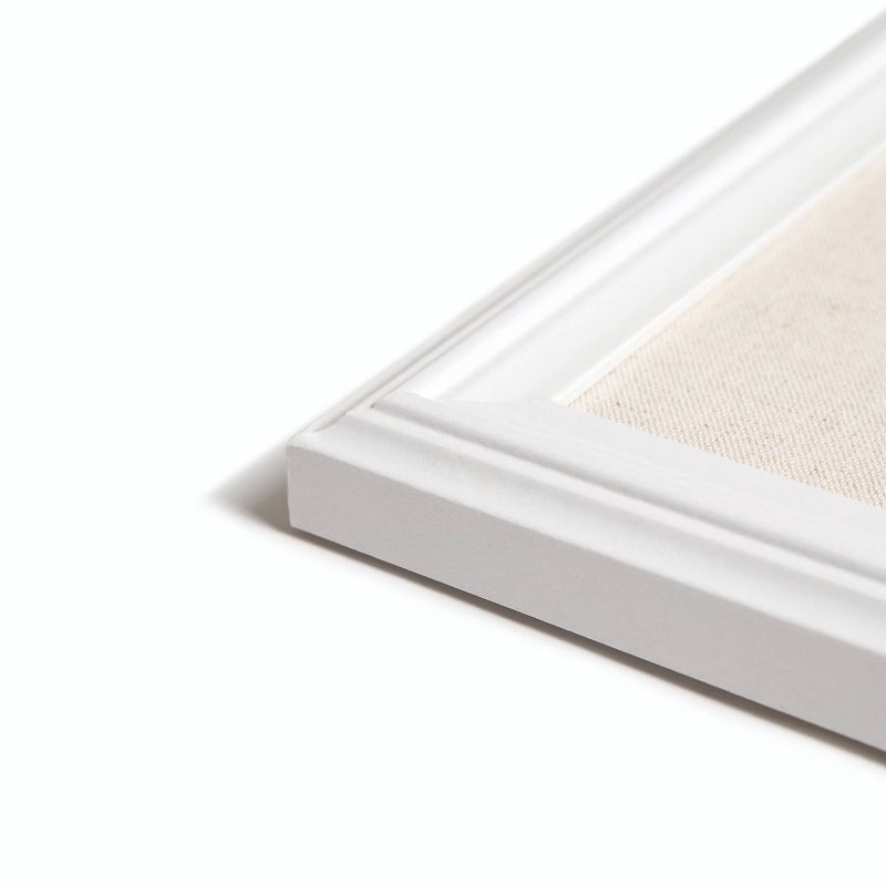 U Brands 24"x18" Linen Bulletin Board White Decor Frame