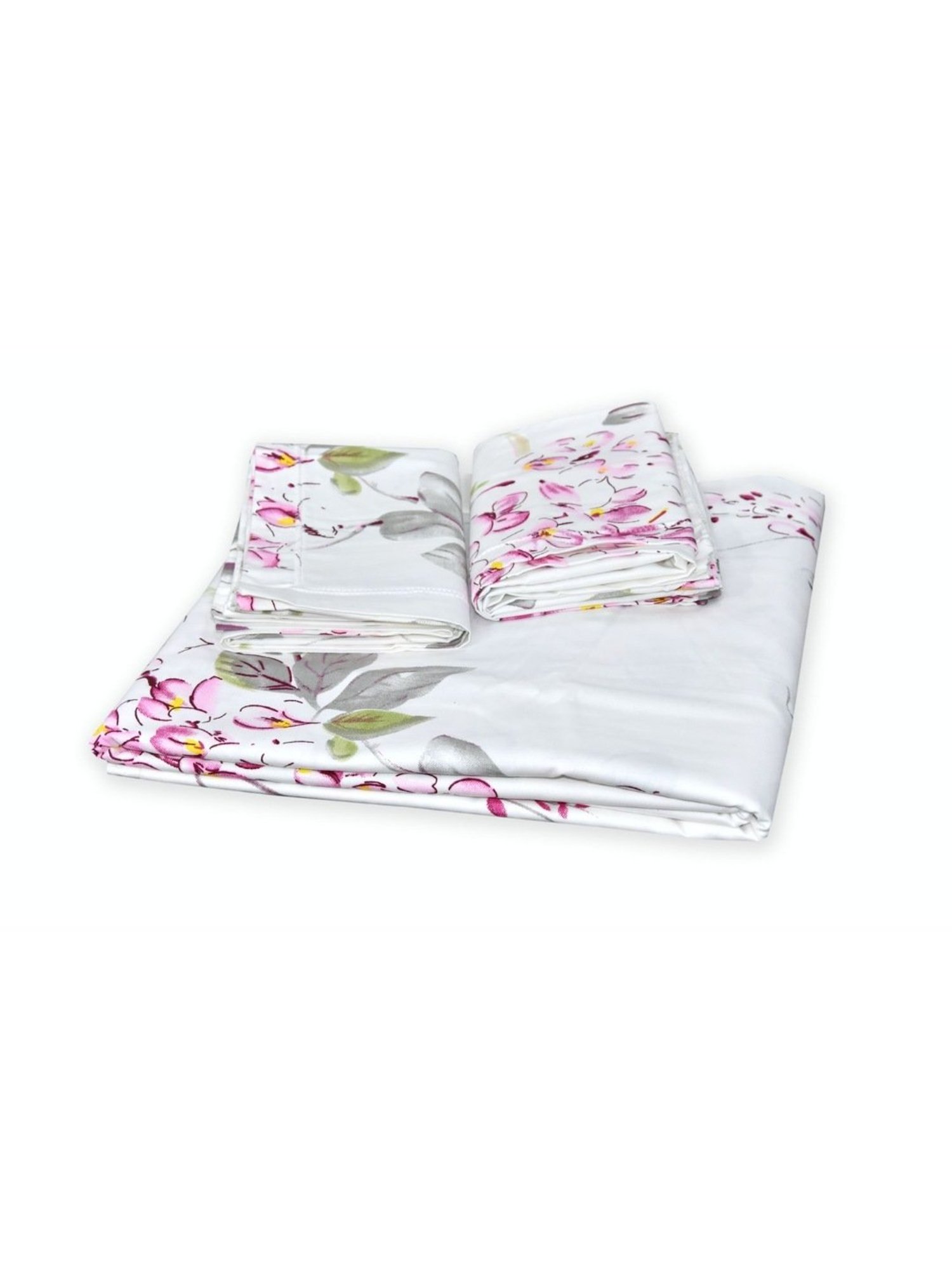 Haus & Kinder Garden Floral Magic White & Pink 186 TC Cotton Queen Bed Sheet with 2 Pillow Covers