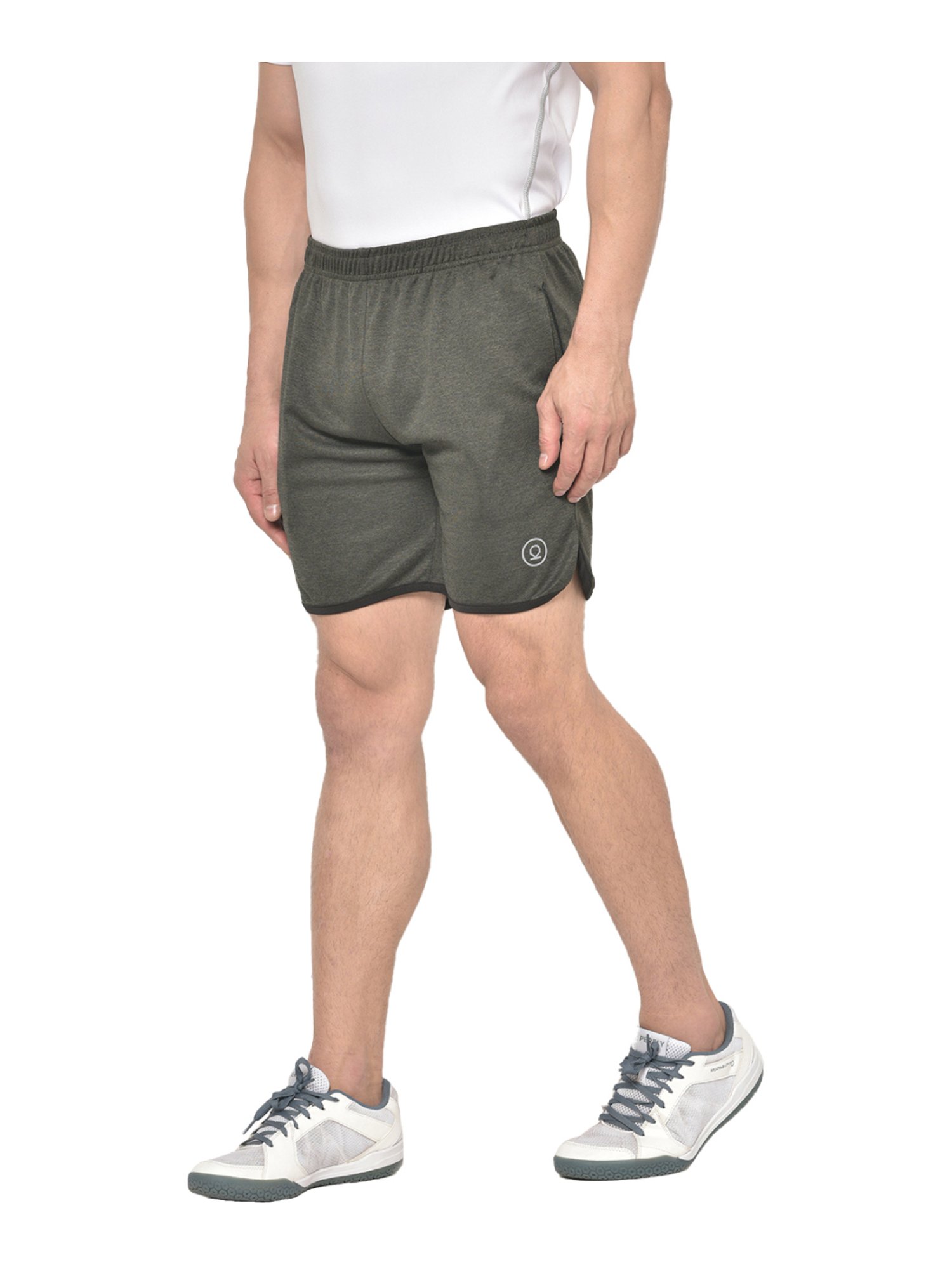 Chkokko Olive Green Regular Fit Sports Shorts