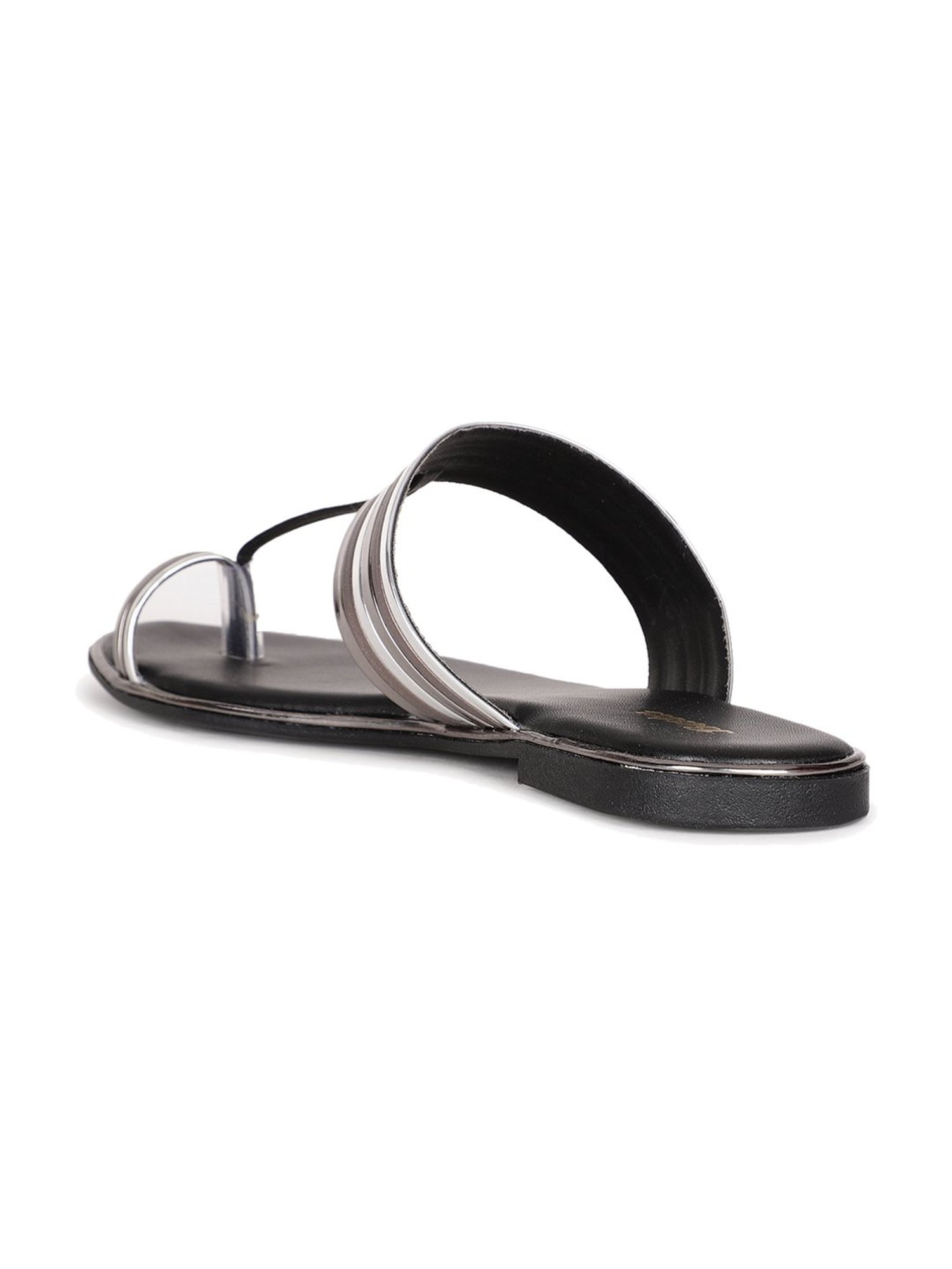 Bata Women's Gun Metal Toe Ring Sandals