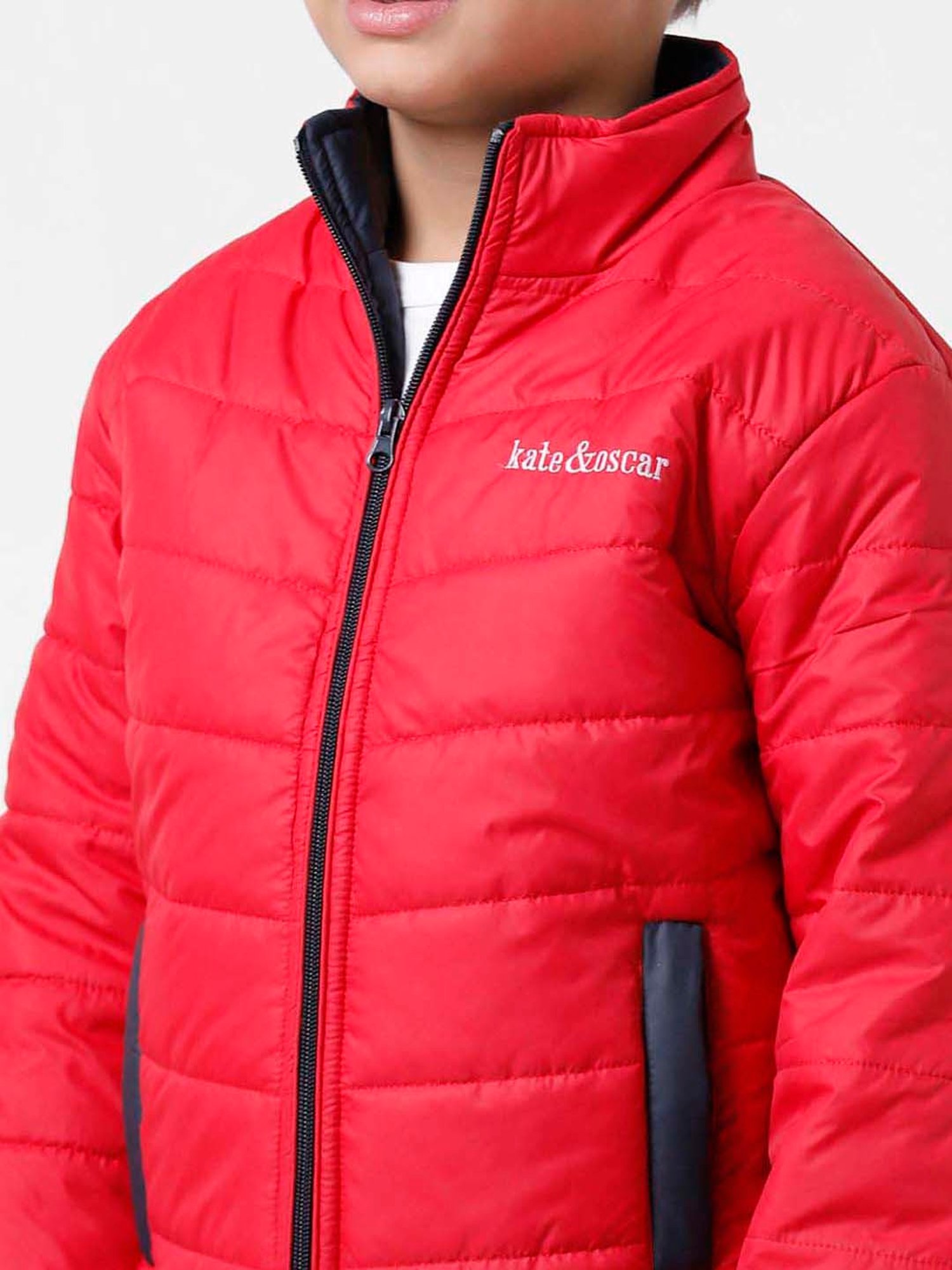 Kate & Oscar Kids White Regular Fit Full Sleeves Jacket