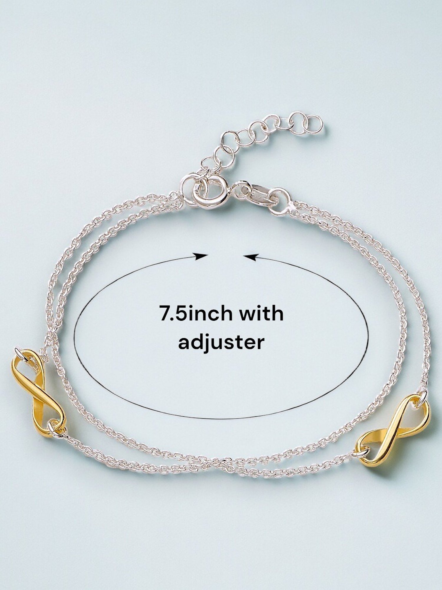 Taraash 925 Sterling Silver Intertwined Chains Infinity Bracelet for Women