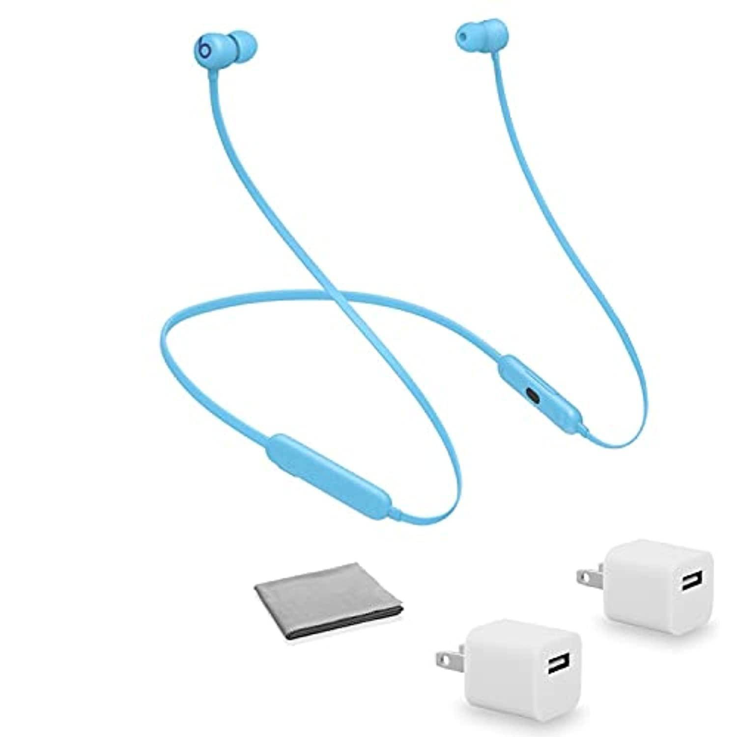 Beats by Dr. Dre Beats Flex Wireless In-Ear Headphones (Flame Blue) MYMG2LL/A with 2x Universal USB Wall Adapter Cubes + More