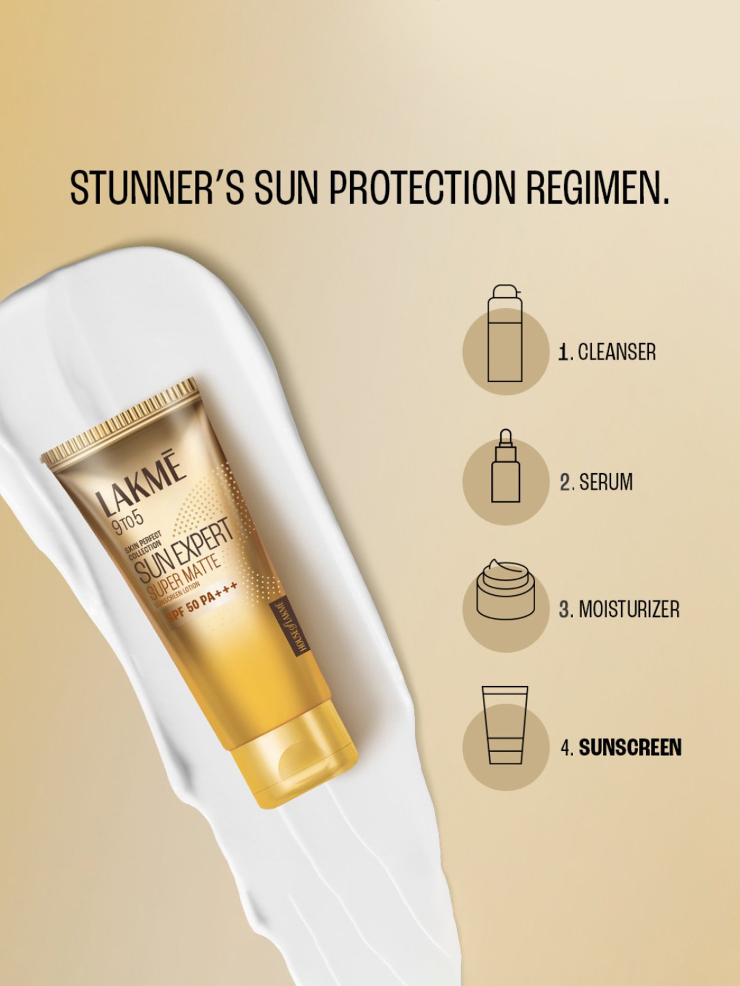 Lakme 9 To 5 Skin Perfect Collection Sun Expert Super Matte Sunscreen Lotion SPF 50 PA +++ - 100 ml