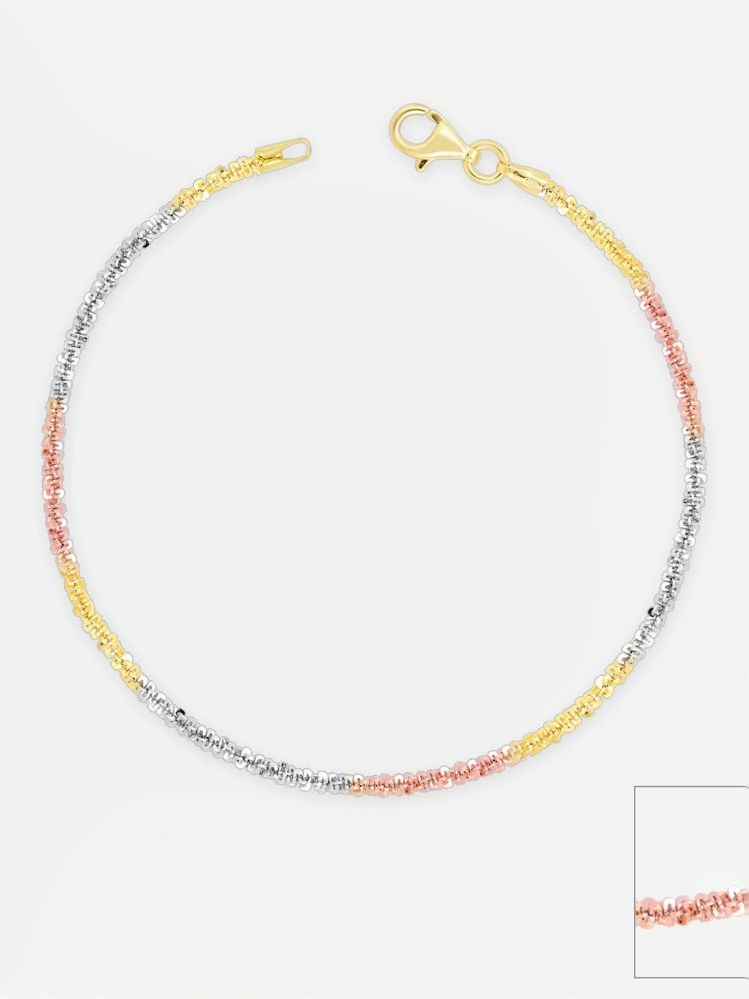 Touch925 Triple Shade Fancy Silver Anklet for Women