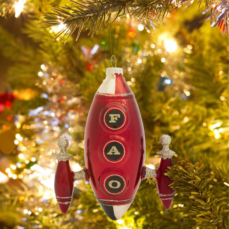 FAO Schwarz Glass Rocket Ornament