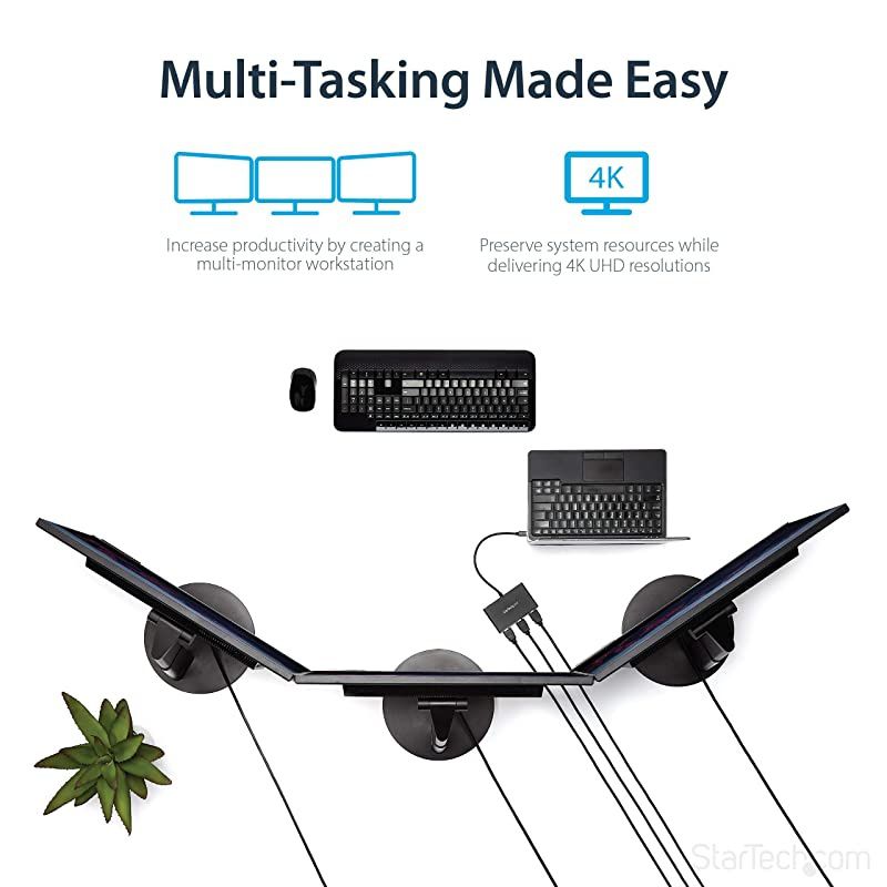 com DisplayPort to HDMI MultiMonitor Splitter 3Port MST Hub DP 12 to 3x HDMI MST Hub MSTDP123HD