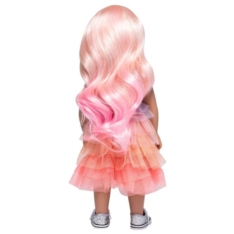 I'M A GIRLY Mia 18" Fashion Doll with Cotton Candy Pink Interchangeable Wig to Style