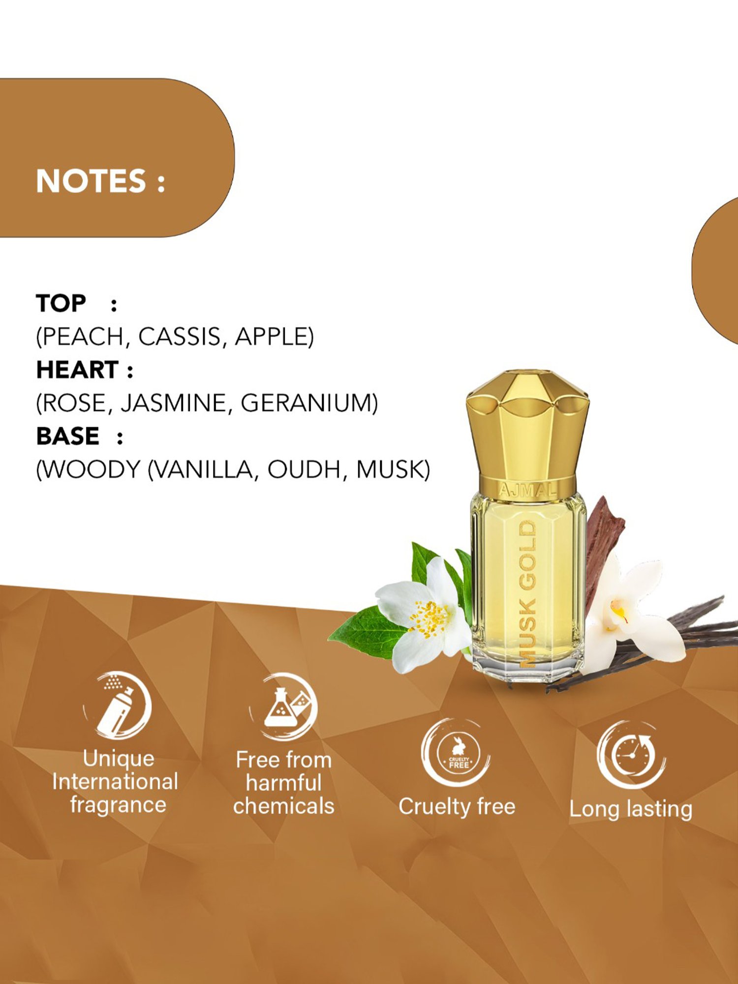 Ajmal Cool Musk Concentrated Perfume for Unisex  - 5 ml