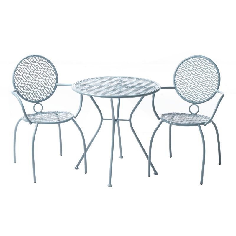 3pc Steel Bistro Set Gray - Nuu Garden