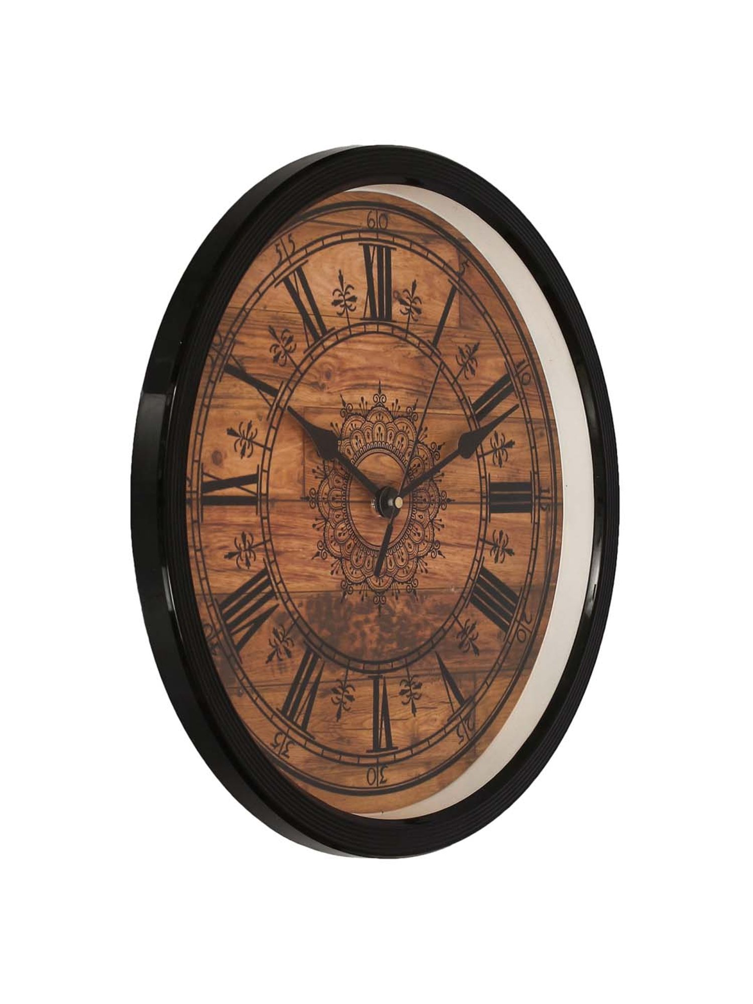 eCraftIndia Designer Round Analog Black Wall Clock
