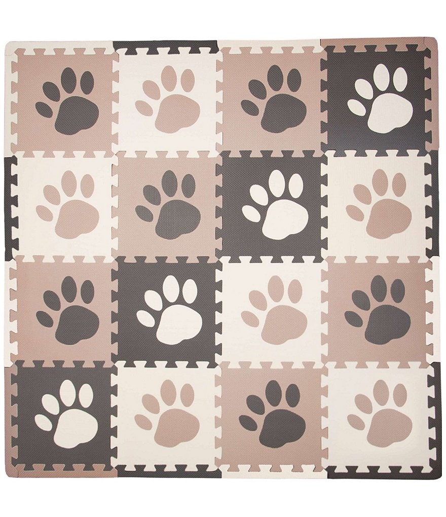 Tadpoles 16 Piece Foam Playmat Set, Paw Prints