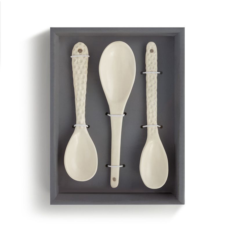 DEMDACO Rippled Texture Teaspoons - Set of 3 White
