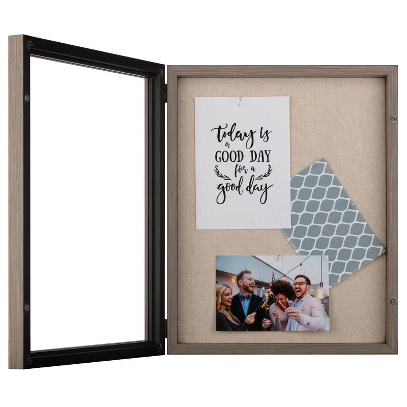 12" x 15" Distressed Shadow Box Gray - Gallery Solutions