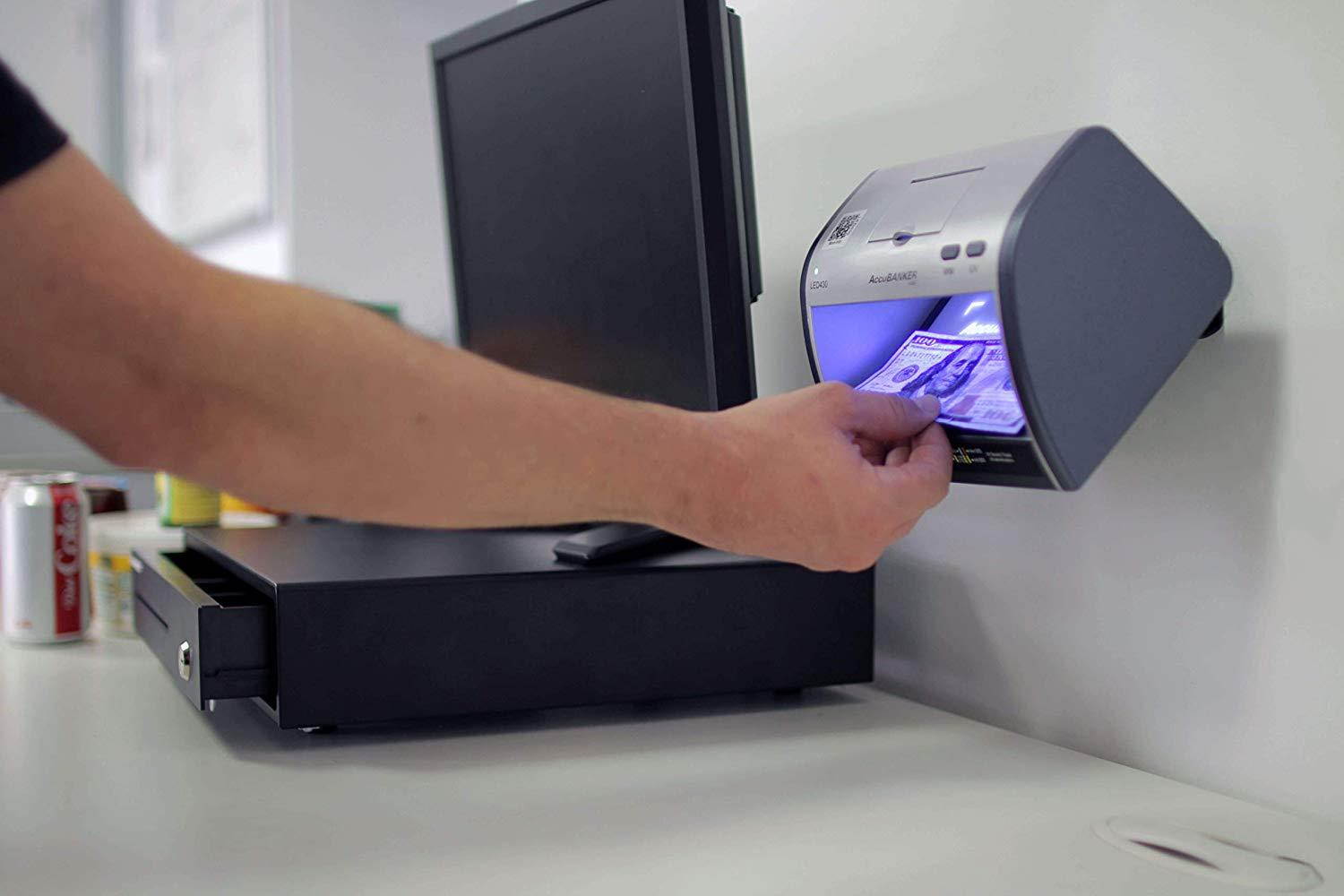 New AccuBANKER Cash + Card Counterfeit Detector LED430 Money Checker with Superbright LEDs Ultraviolet, Magnetic & Size Detection &hellip; (LED430)