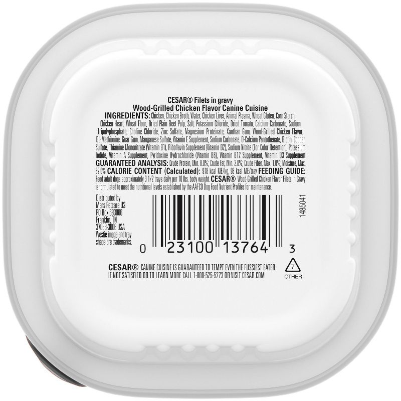 Cesar Filets in Gravy Wet Dog Food Wood Grilled Chicken Flavor - 3.5oz