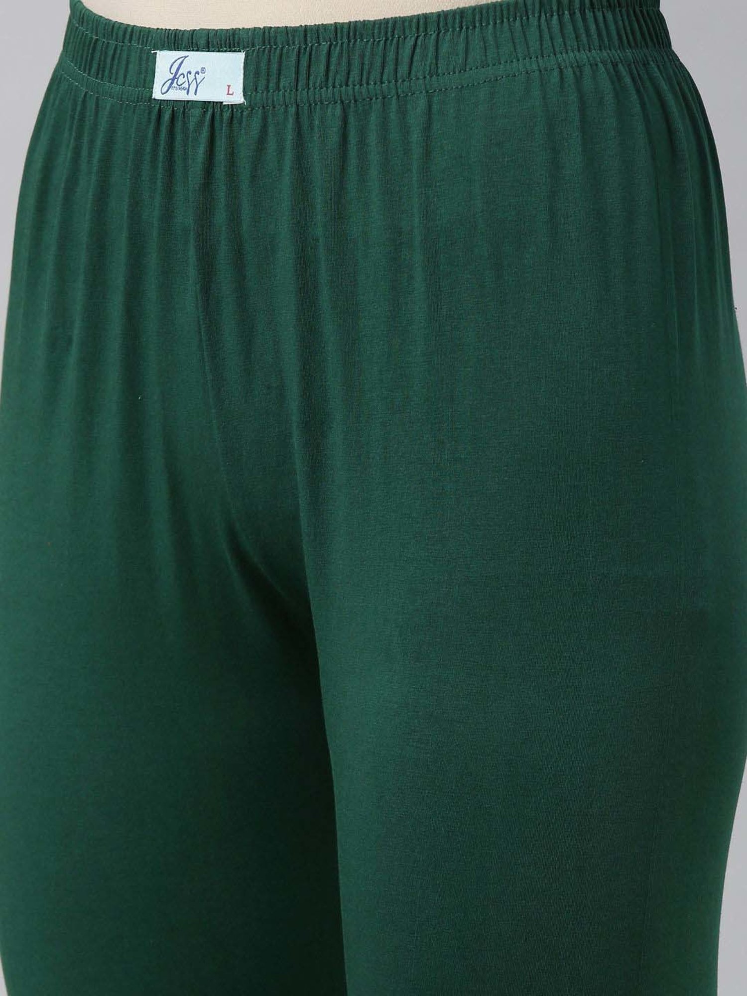 JCSS Green & Blue Cotton Leggings - Pack Of 2