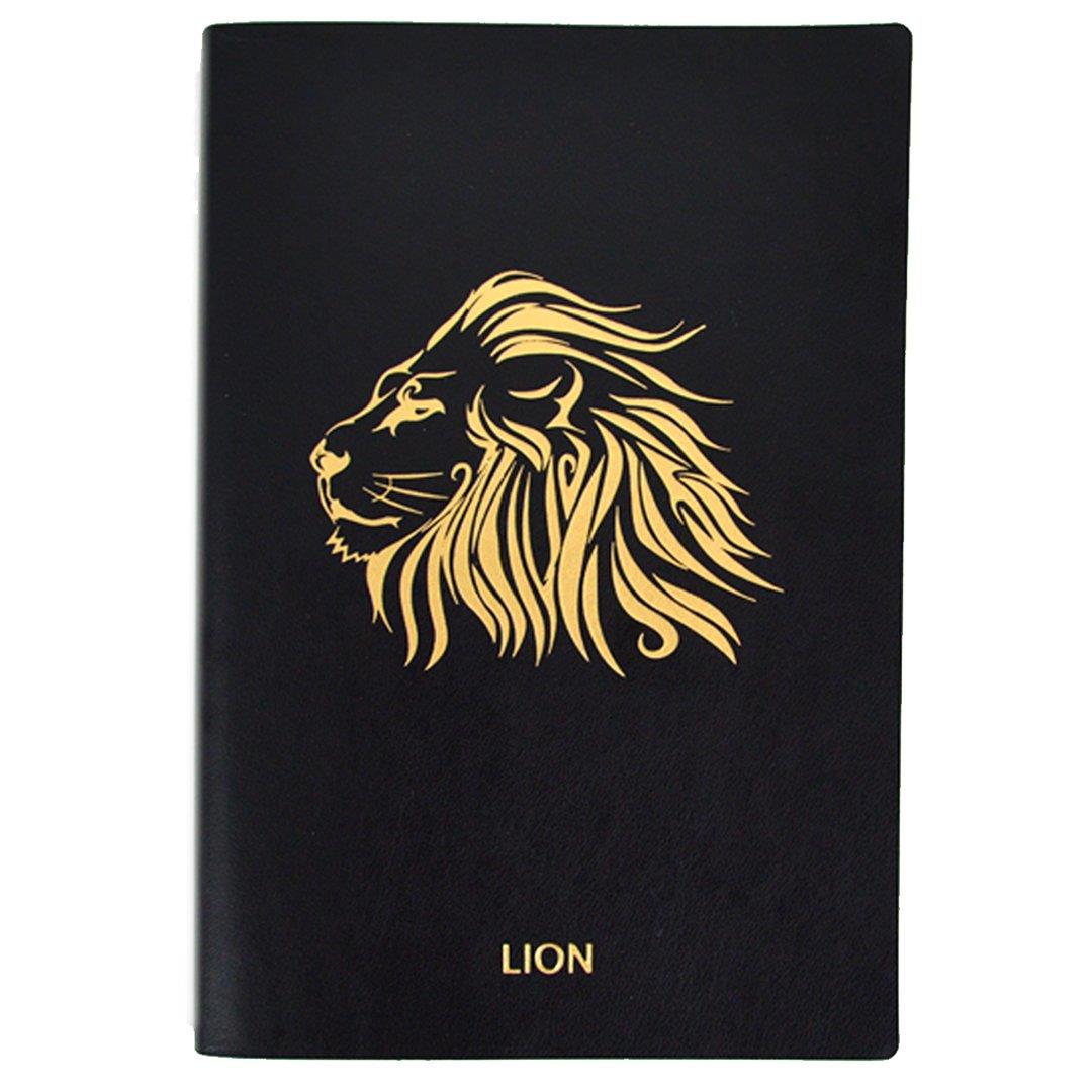Monique A5 PU Leather Hardcover Notebook Retro Lion Embossed Business Notebook Personal Dairy Book Travel Journal Writing 1853 Lion