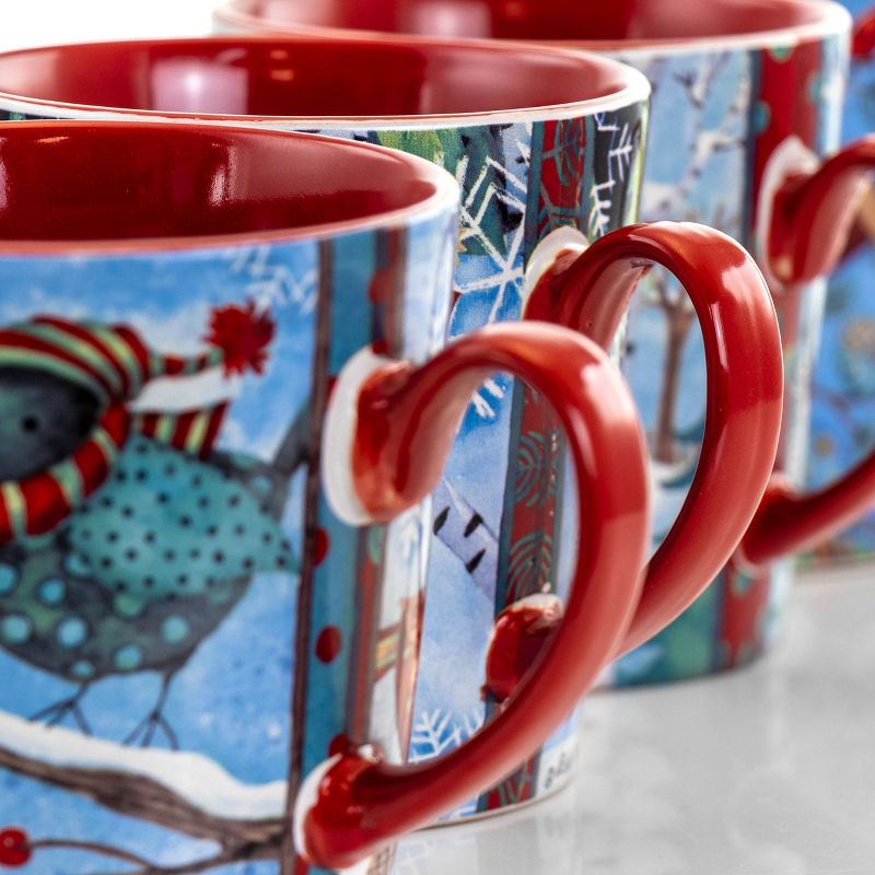 Gibson Home 18oz 4pk Ceramic Saint Nick Mugs