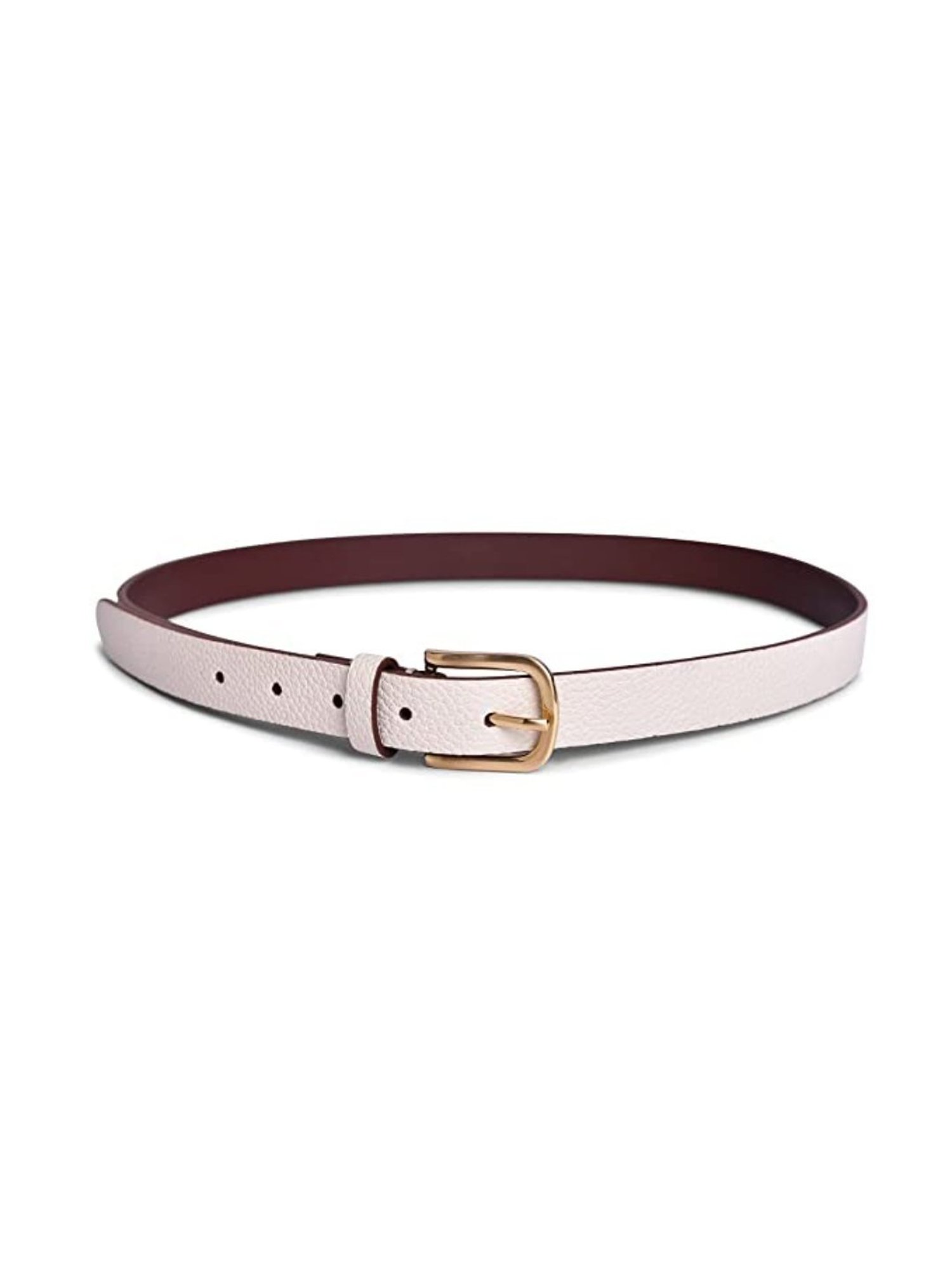 BELWABA Beige Casual Reversible Belt for Women