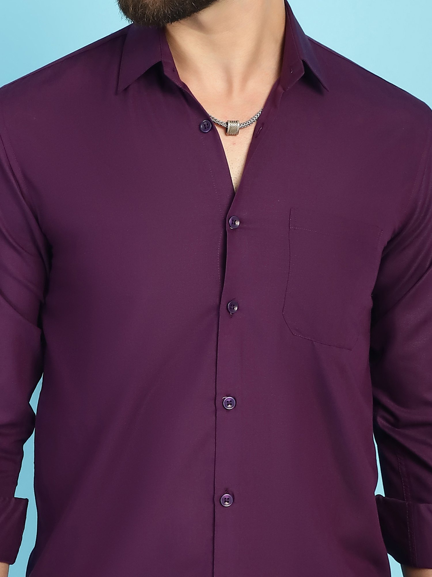 Indian Needle Burgundy Regular Fit Shirt