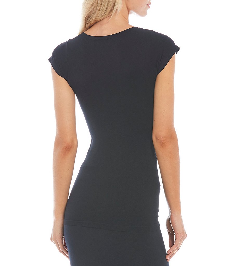 Sugarlips Scoop Neck Cap Sleeve Seamless Top