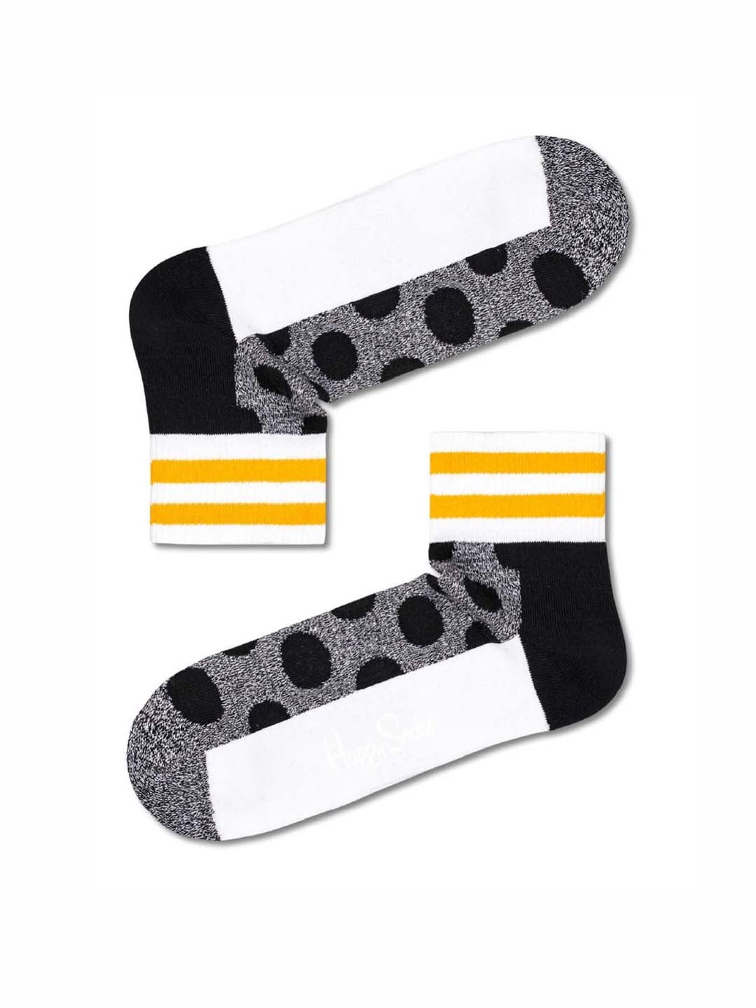Happy Socks Big Dot Crew Grey Cotton Printed Socks (41-46)