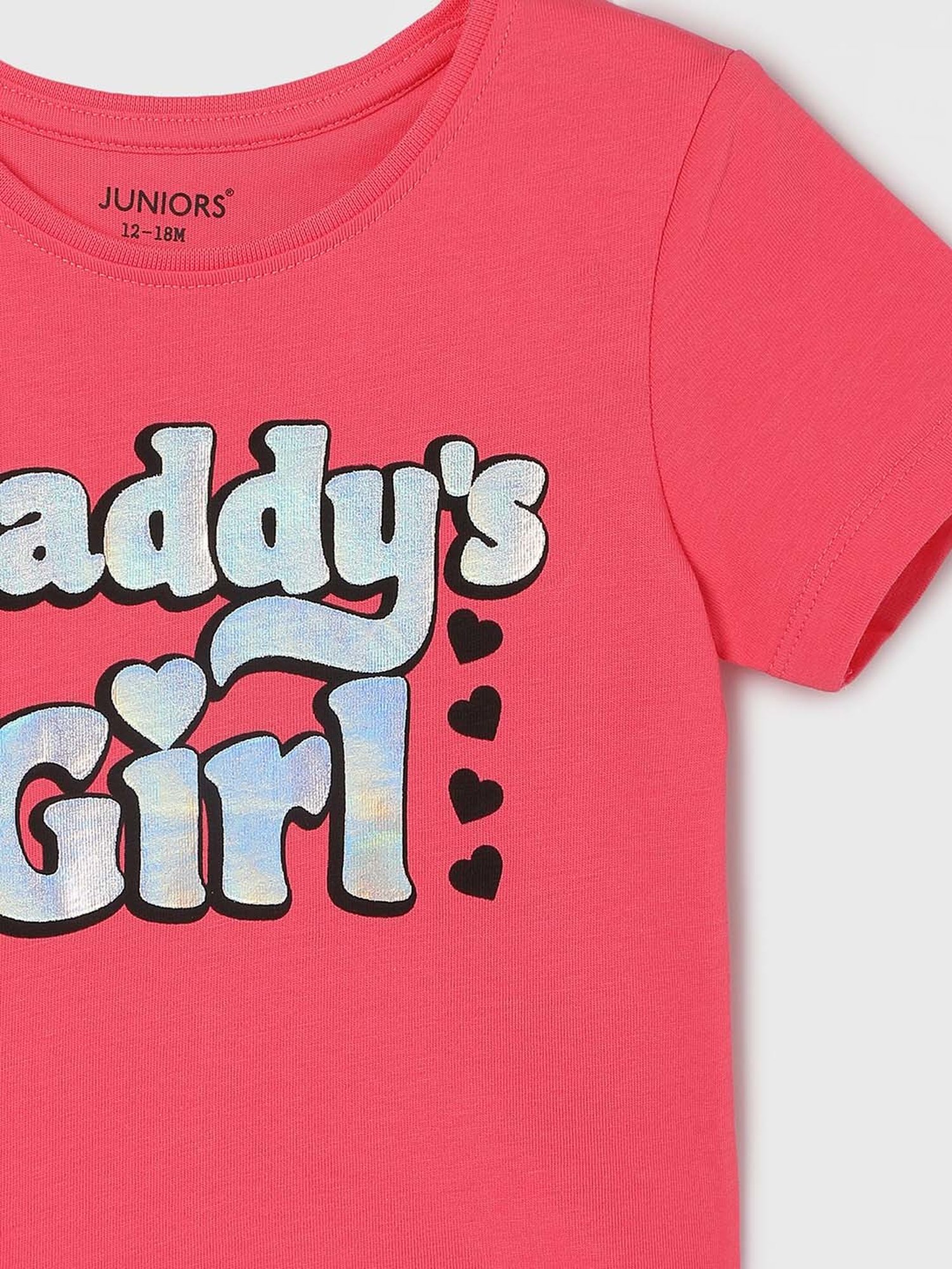 Juniors by Lifestyle Pink Cotton Printed T-Shirt