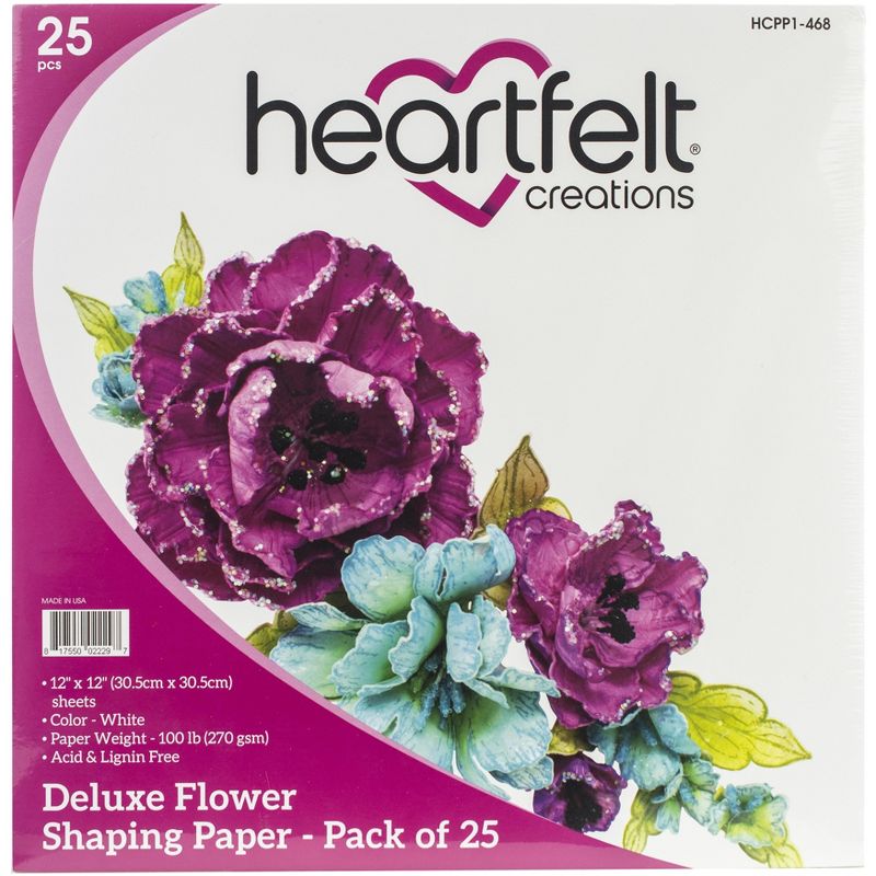 Heartfelt Creations Flower Shaping Paper 12"X12" 25/Pkg-White 