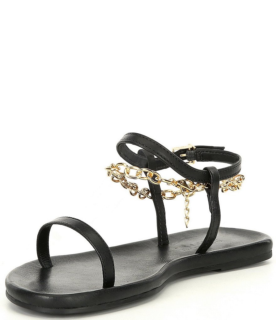 Schutz Celyna Leather Chain Detail Sandals