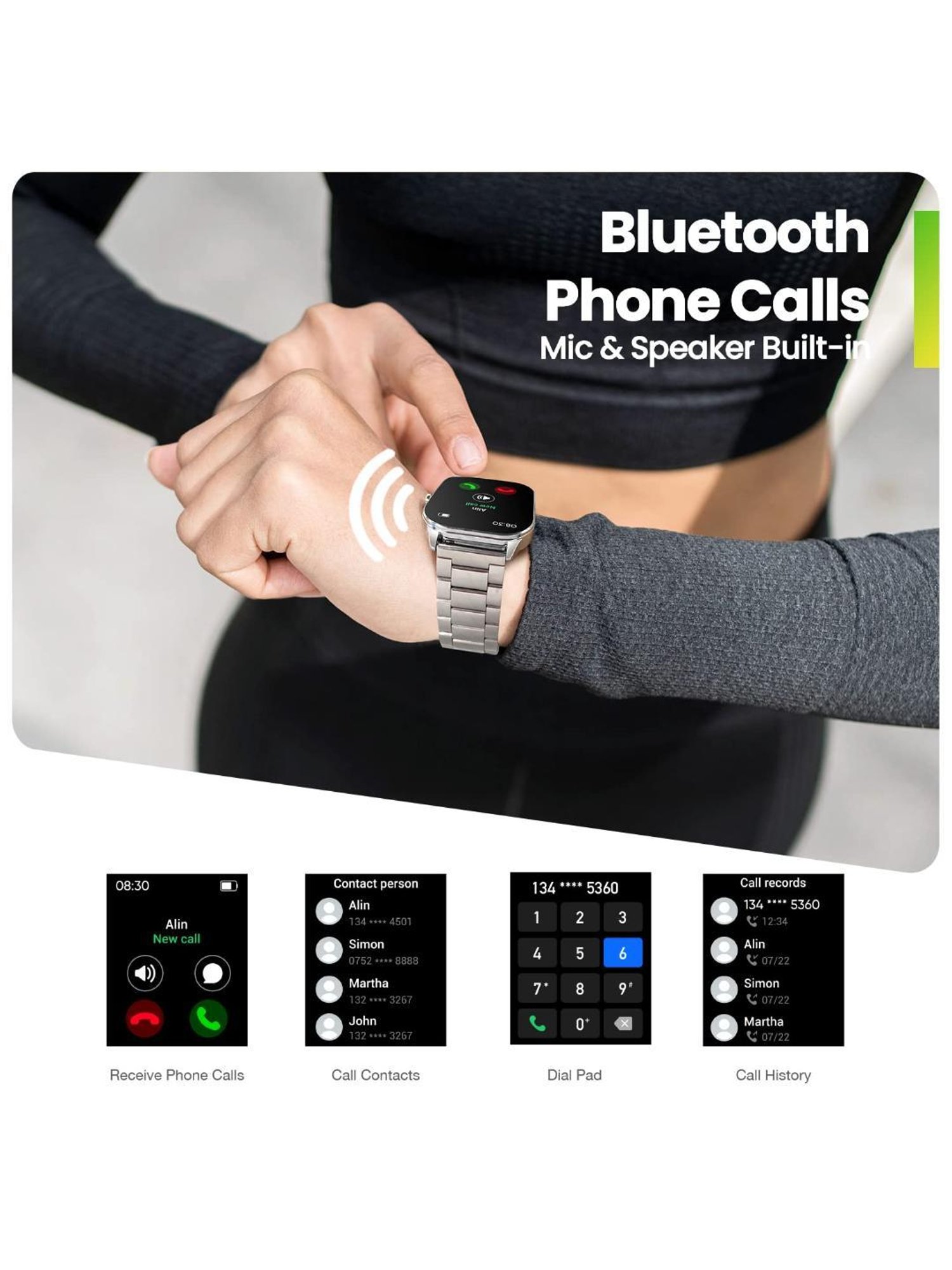 Amazfit Pop 3S BT Calls Smartwatch with 1.96 AMOLED Display & AI Voice Assistance (Metallic Silver)