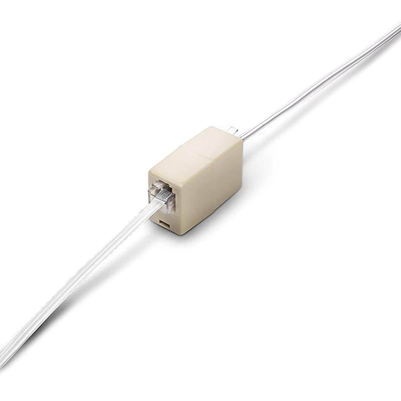 Line Cord 50 Feet Modular TeleExtension Cord 50 Feet 2 Conductor 2 pin 1 line Cable Works Great with FAX AIO and Other Machines White