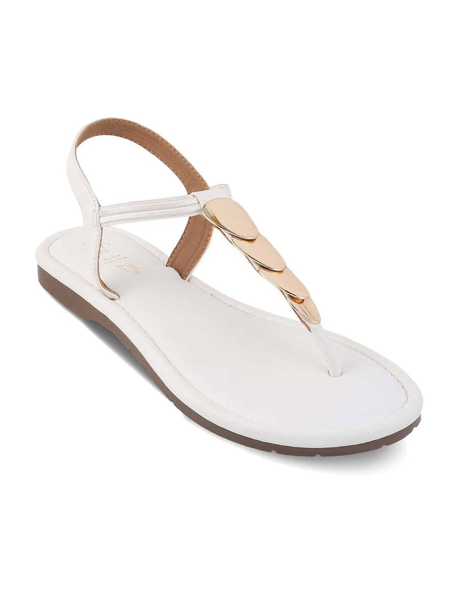 Tresmode Women's White Sling Back Sandals