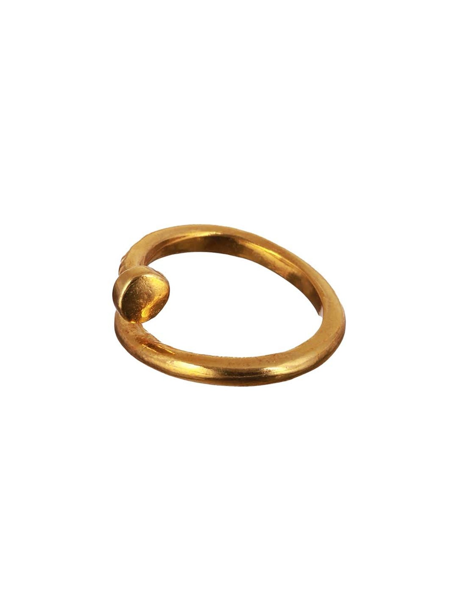 Bold by Priyaasi Twisted Nail Gold-Plated Ring for Men