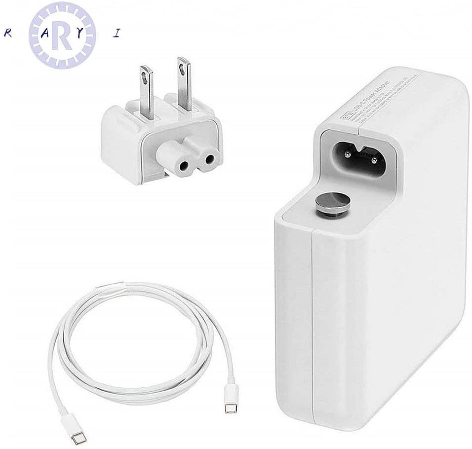 87W USB C Charger Power Adapter Compatible with MacBook Pro 15, 13 inch, New Air 13 inch 2020/2019/2018, Thunderbolt 3 Block, 6.6ft 5A Cable
