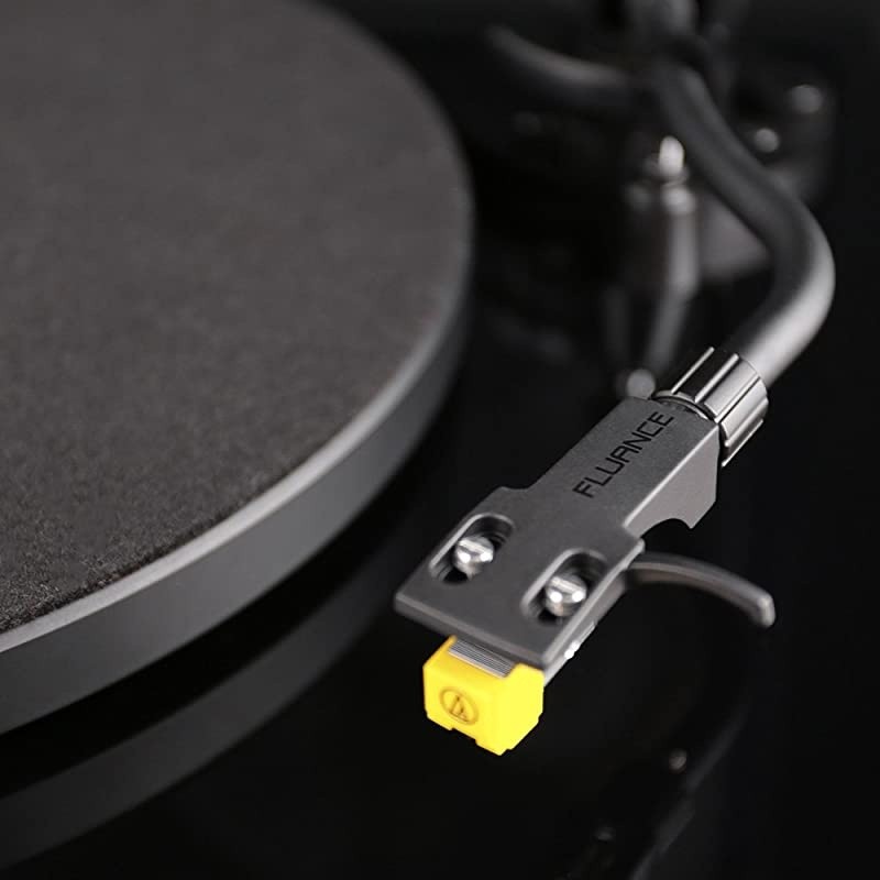 RT80 Classic High Fidelity Vinyl Turntable Record Player with Audio Technica AT91 Cartridge, Belt Drive, Built-in Preamp, Adjustable Counterweight, Solid Wood Plinth - Piano Black