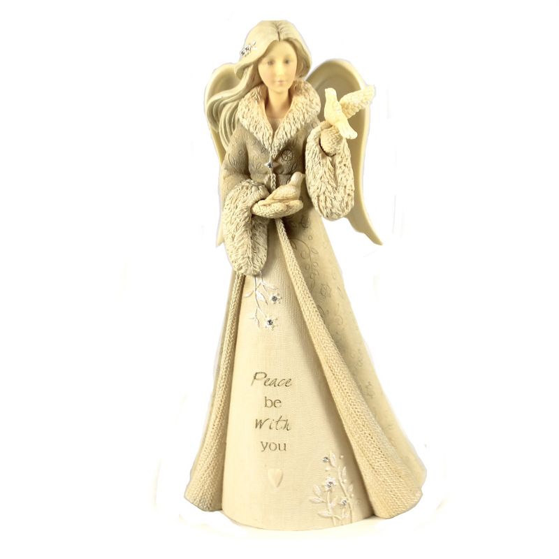 Foundations 7.25" Peace Be With You Angel Doves Christmas  -  Decorative Figurines